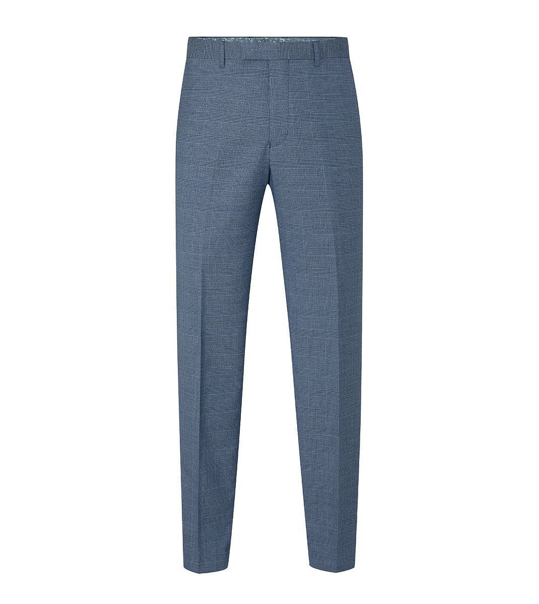 Skopes Tapered Fit Anthony Suit Trouser For Men in Blue Check, 30W-42W