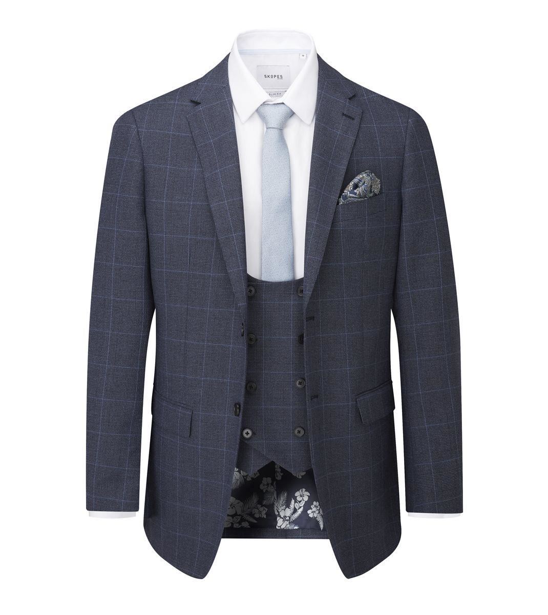 Skopes Slim Fit Suit Jacket Anello in Blue 38 to 48