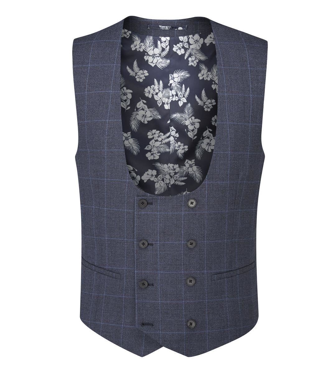 Skopes Men's Anello Check DB Waist Coat 34 to 48 Regular