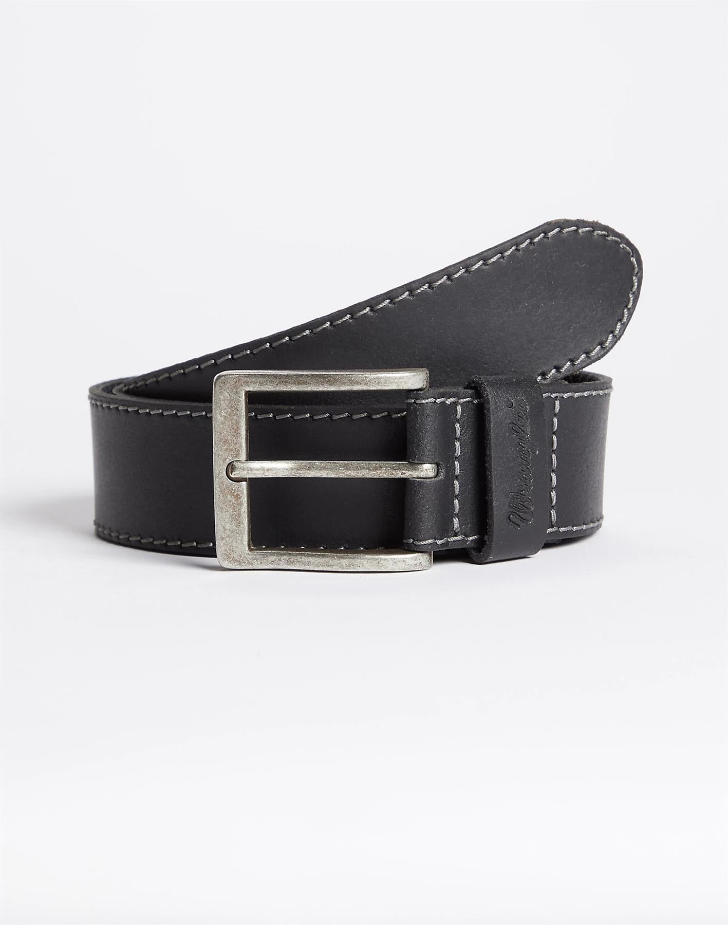 Wrangler Men's Premium Leather Stitched Belt in Brown & Black Size 80" to 115"