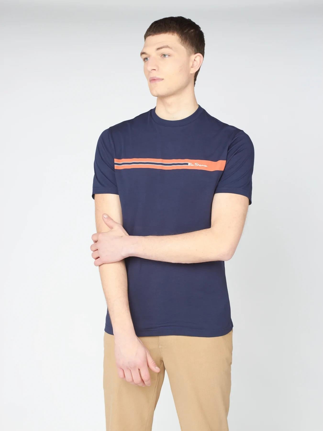 Ben Sherman Men's Regular Fit Chest Stripe Tee (0063358) M-XXL, 2 Colours