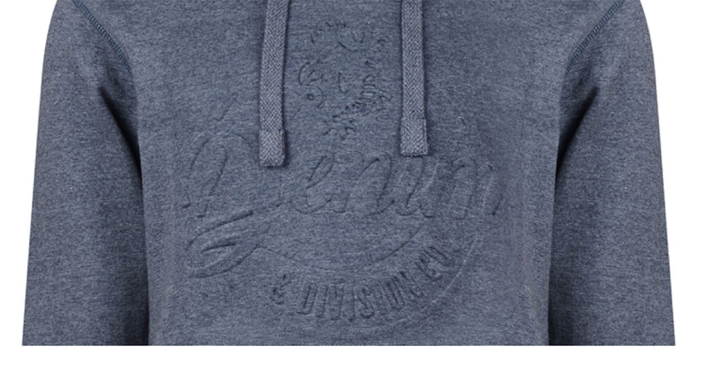 KAM Men's Embossed Denim Division Hooded Top (708)