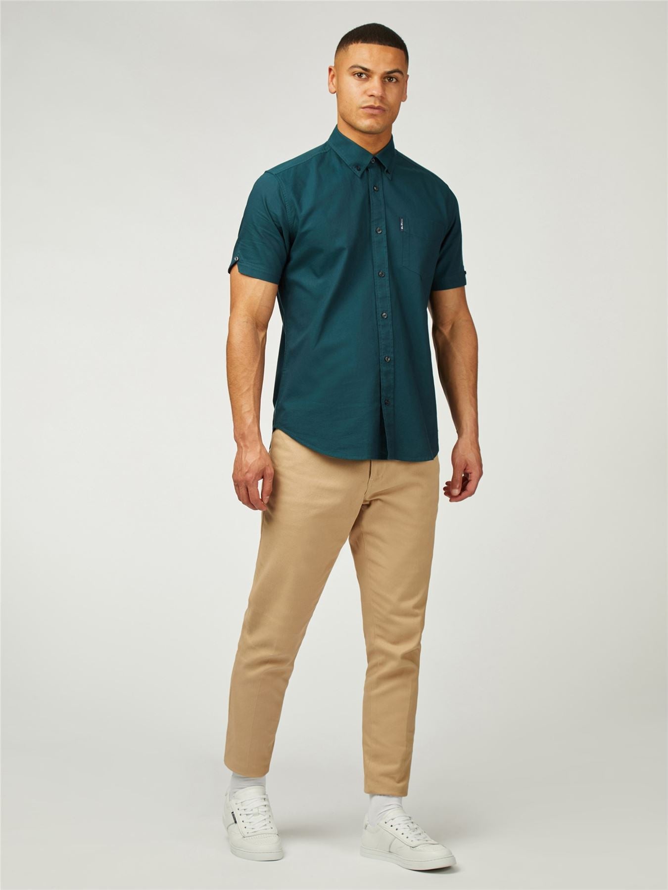 Ben Sherman Big Size Signature Oxford Short Sleeve Shirt For Men in 2 Colours, 2XL-5XL
