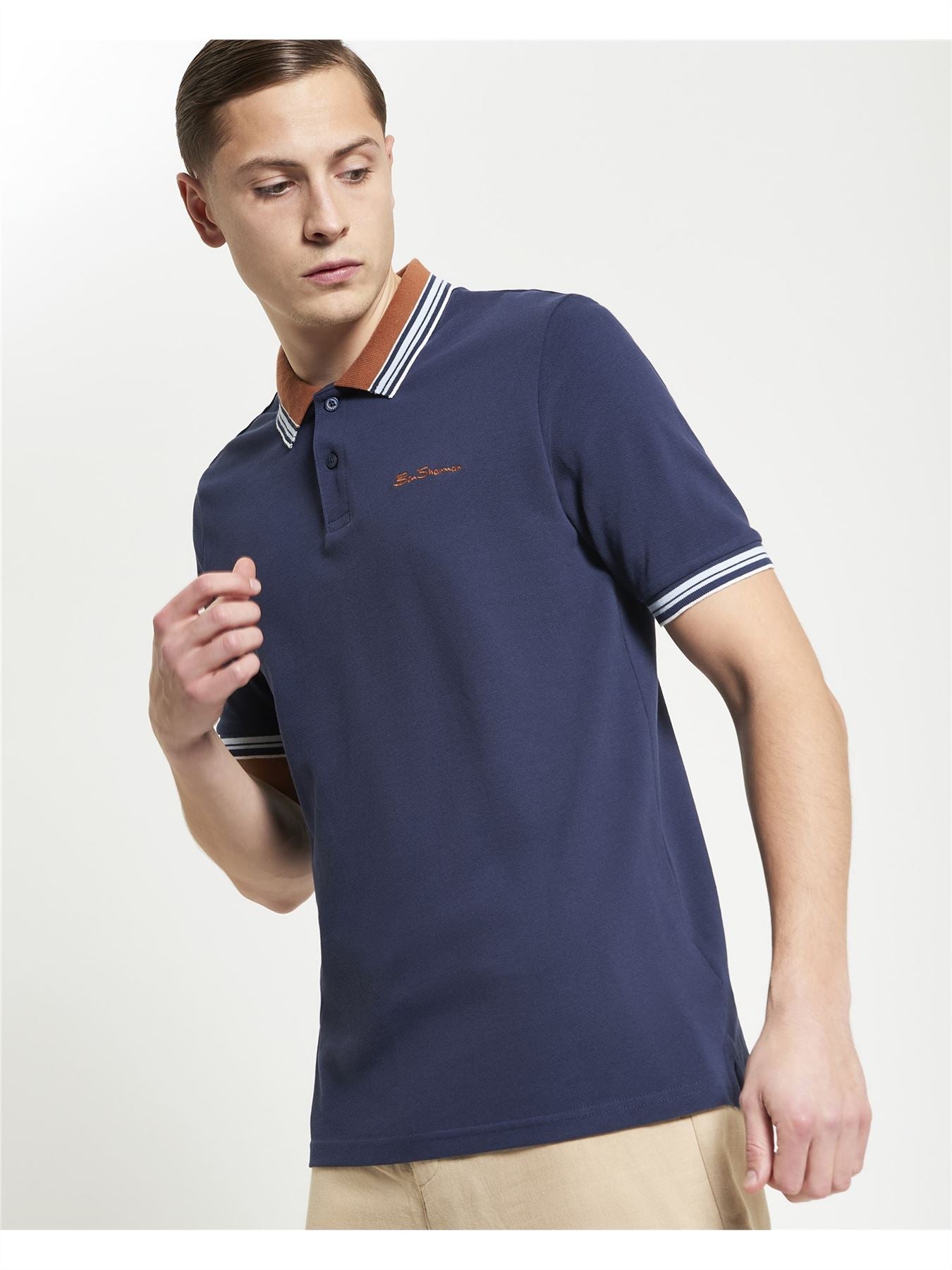 Ben Sherman House Collar Polo Shirt For Men in Dark Navy, 2XL-5XL