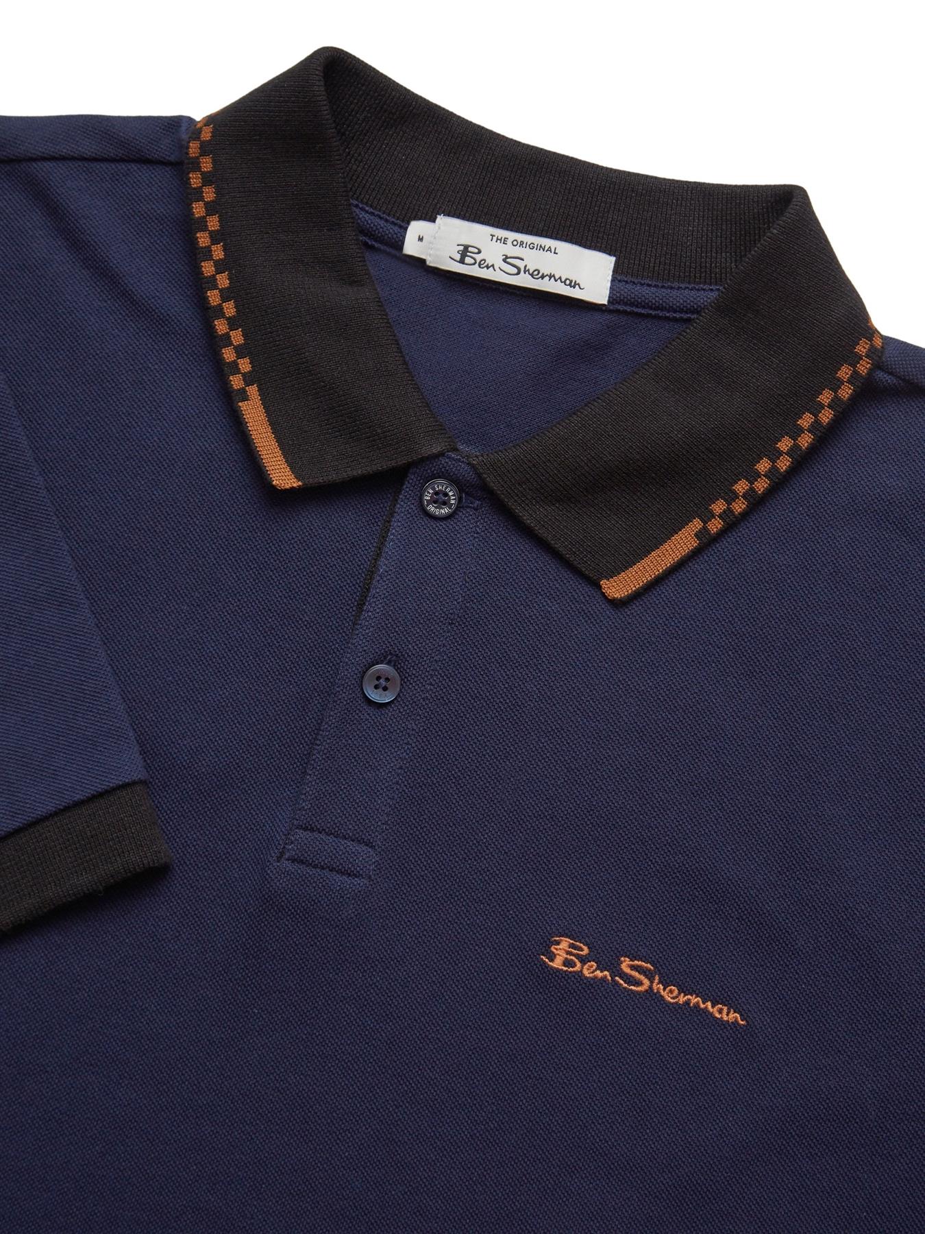 Ben Sherman Men's Plus Size Colour Block Rib Polo 2XL to 5XL