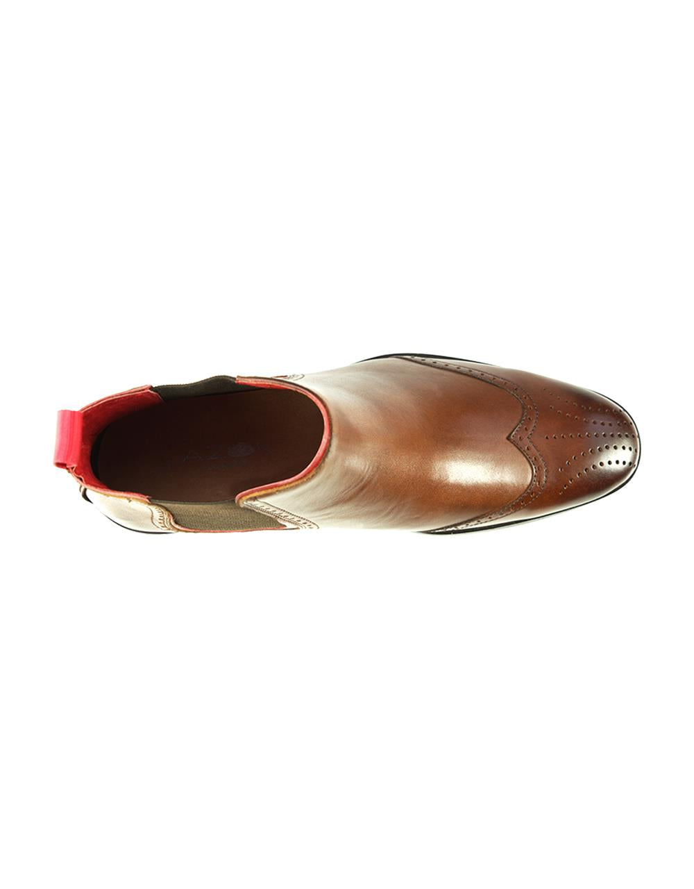 AZOR Mens Semi - Round Caesar Chelsea Boot Slip On Shoes Tan UK 7 to UK 12