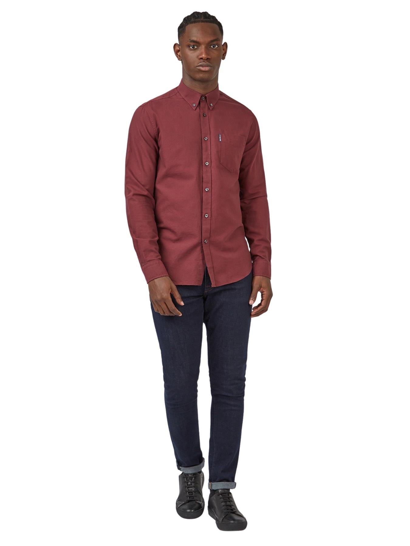 Ben Sherman Men's  Long Sleeve Organic Cotton Oxford Shirt 2XL to 5XL, 4 Colours