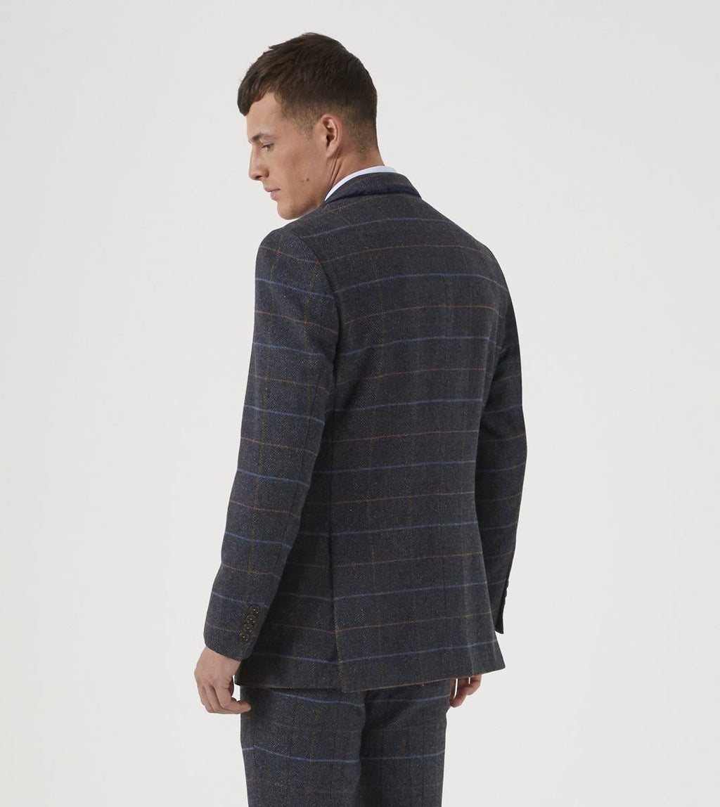 Skopes Tailored Fit Wool Blend Check Suit Jacket Doyle in Grey 34 to 62