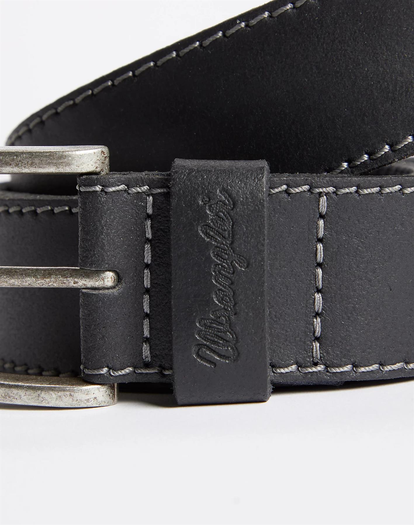 Wrangler Men's Premium Leather Stitched Belt in Brown & Black Size 80" to 115"