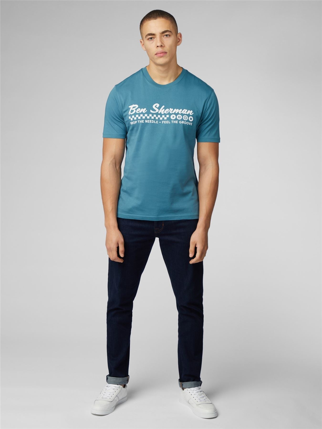 Ben Sherman Feel The Grove Short Sleeve T-Shirt for Mens (0076117) in Teal, 2XL-5XL