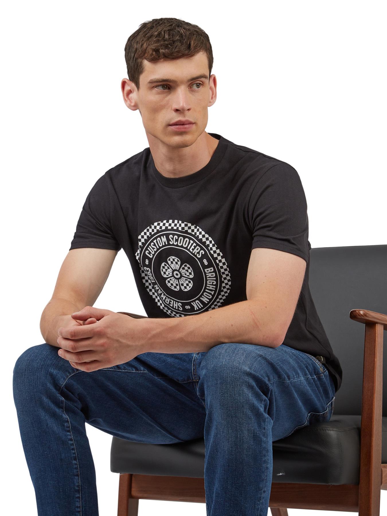 Ben Sherman Men's Plus Size Custom Scooter T-Shirt Black 2XL to 5XL