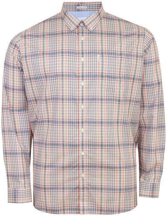 Ben Sherman Big Size Multicolour Check Long Sleeve Shirt For Men Size 2XL-5XL, 2 Options