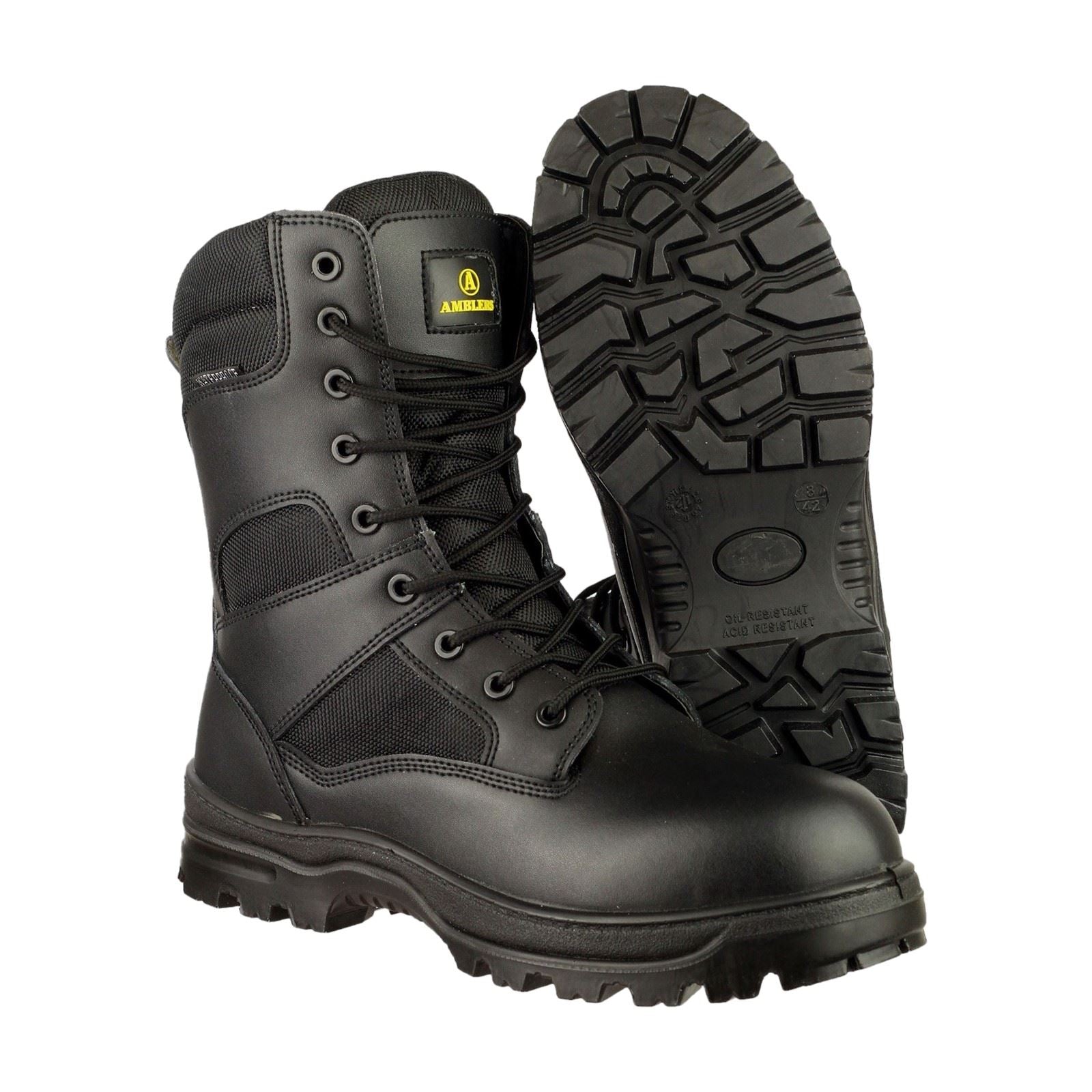 Amblers Men Boots - Combat Hi-Leg Metal Free Boot in Black, 4-14