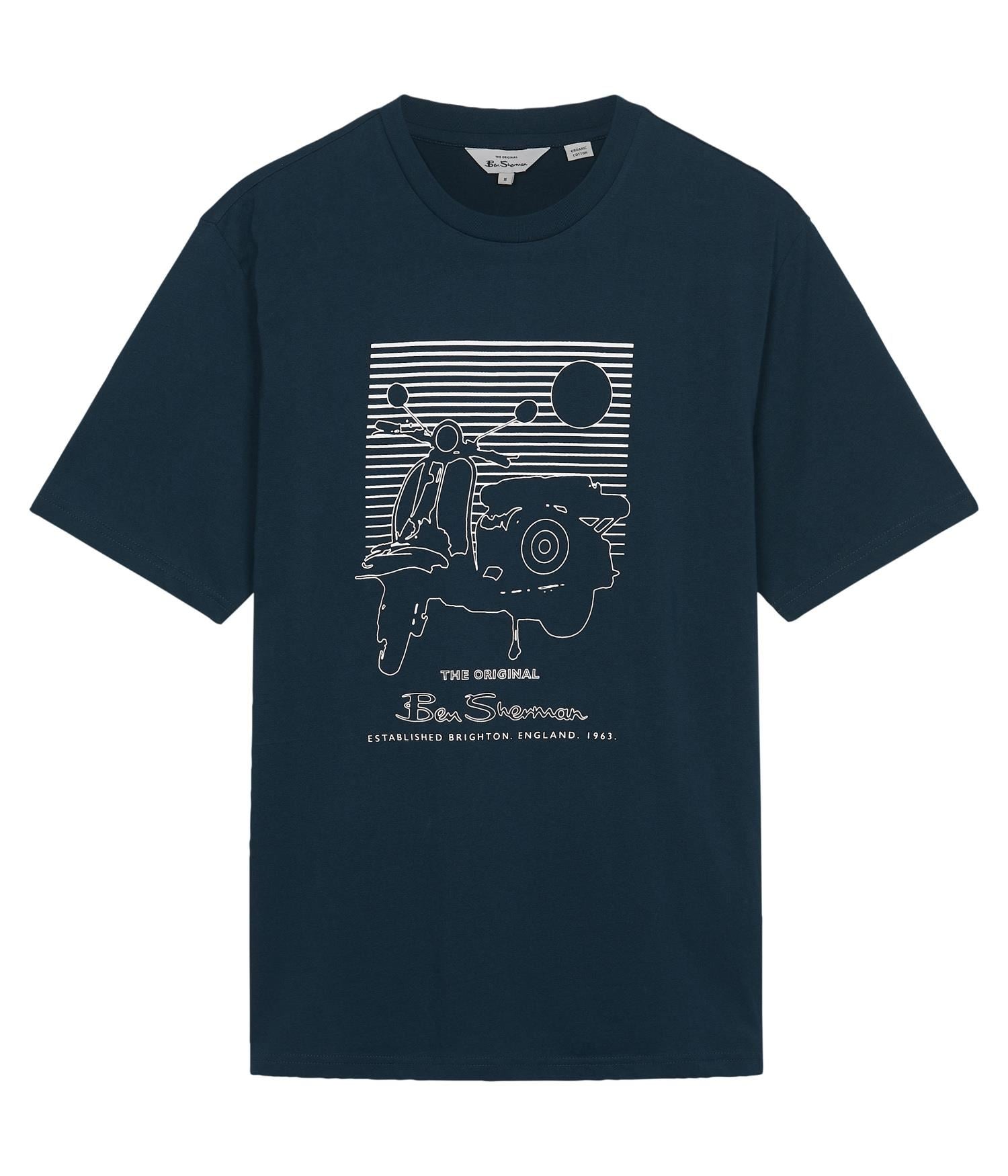 Ben Sherman Summer Scooter Short Sleeve T-Shirt for Mens 0076132) in Navy, 2XL-5XL