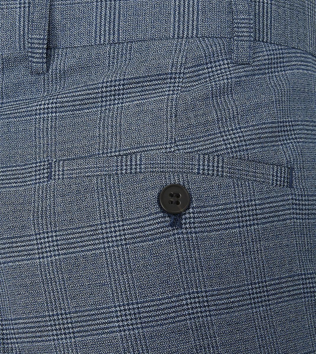 Skopes Tapered Fit Anthony Suit Trouser For Men in Blue Check, 30W-42W