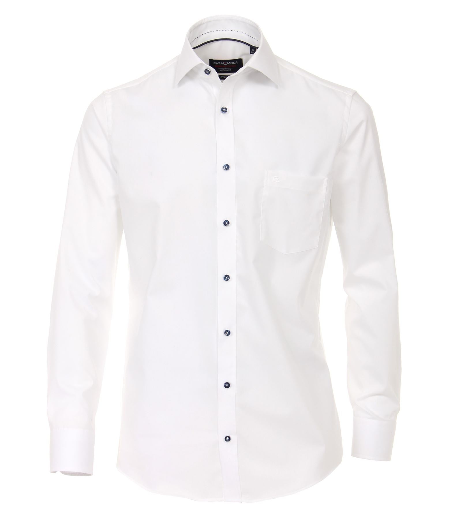 Casa Moda Mens modern fit long sleeved plain city shirt with cutaway collar