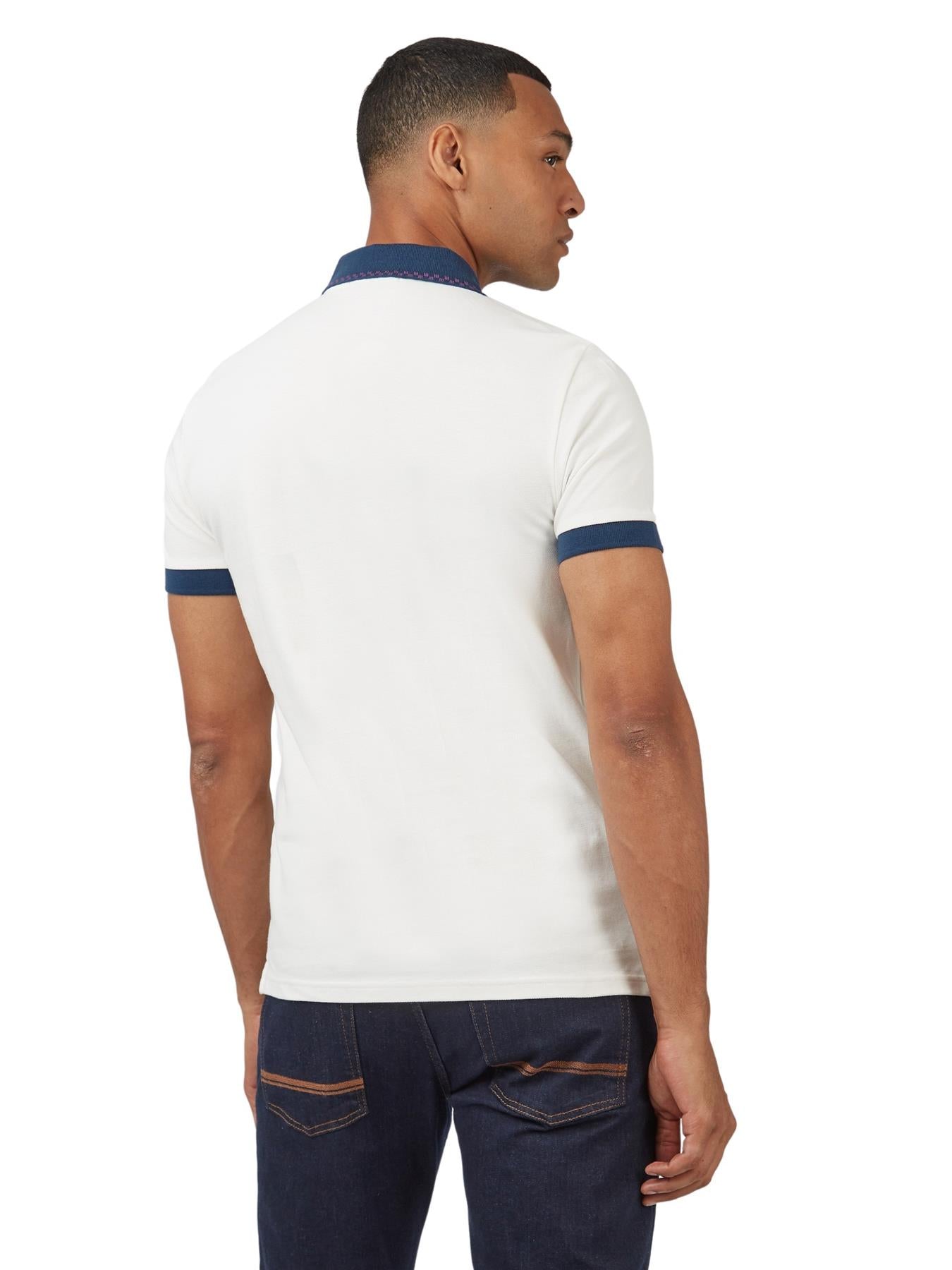 Ben Sherman Men's Plus Size Colour Block Rib Polo 2XL to 5XL