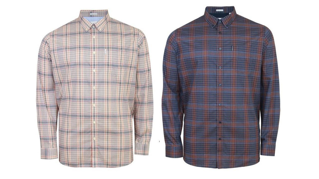 Ben Sherman Big Size Multicolour Check Long Sleeve Shirt For Men Size 2XL-5XL, 2 Options