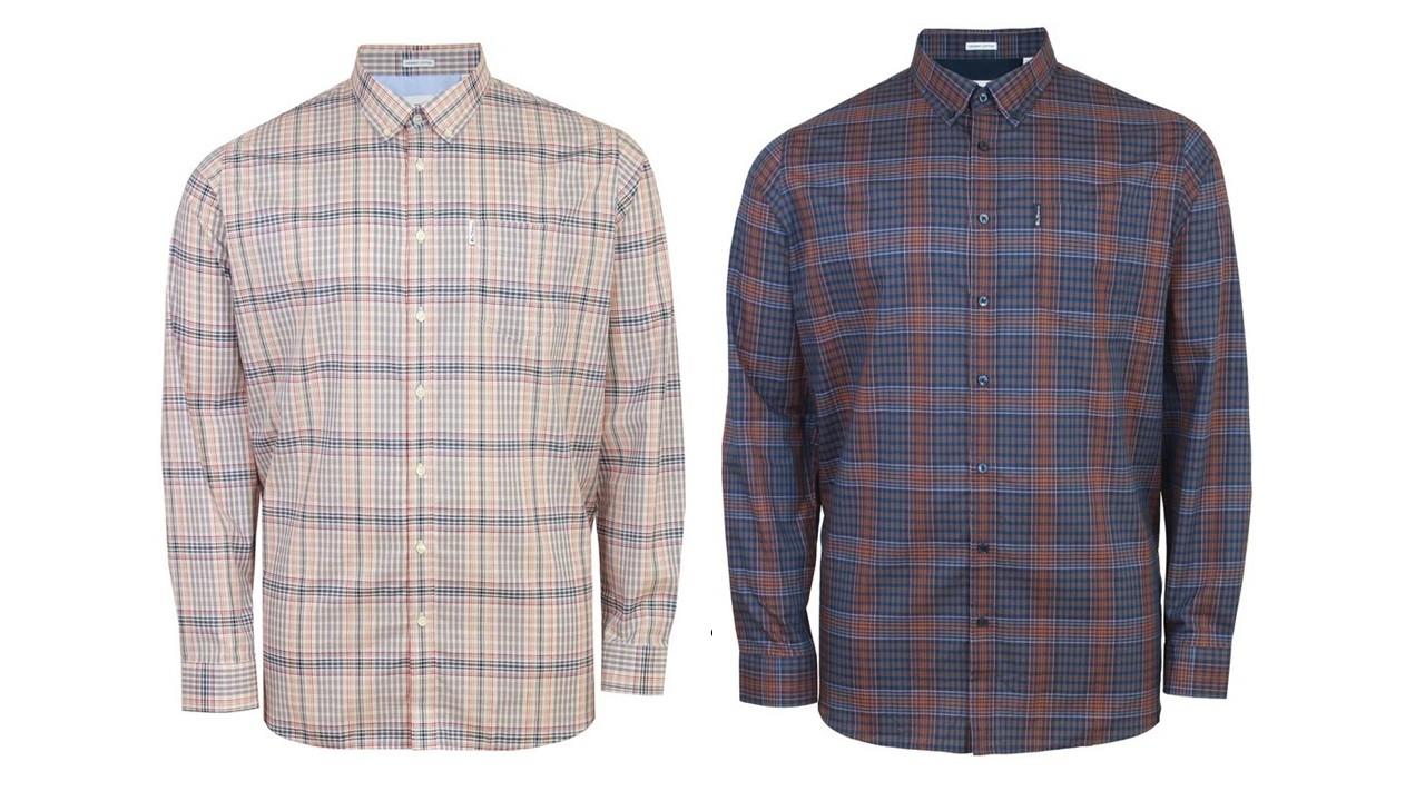 Ben Sherman Big Size Multicolour Check Long Sleeve Shirt For Men Size 2XL-5XL, 2 Options
