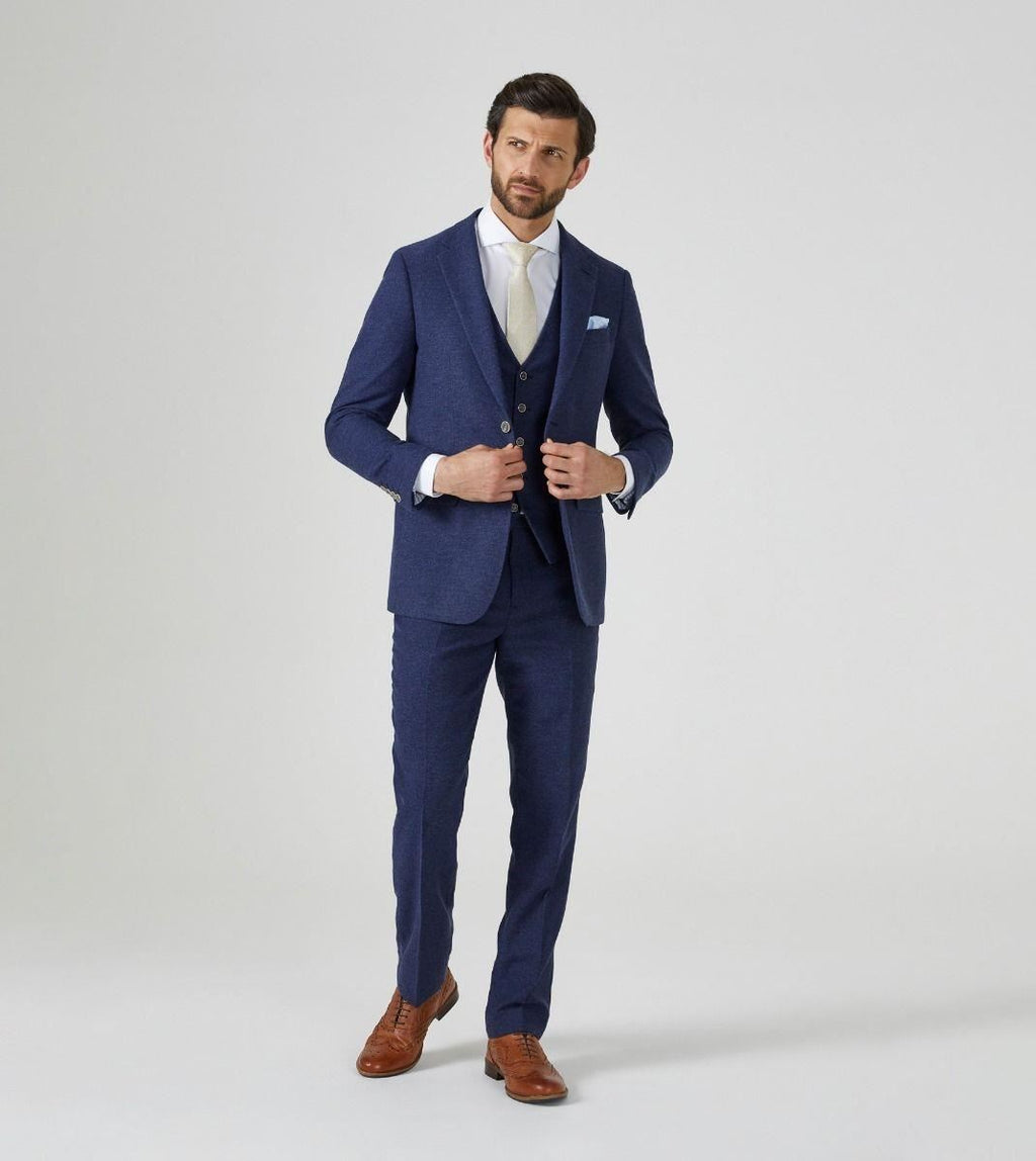 Skopes Men's Jude Waist Coat Herringbone in Navy 34 to 62 Regular