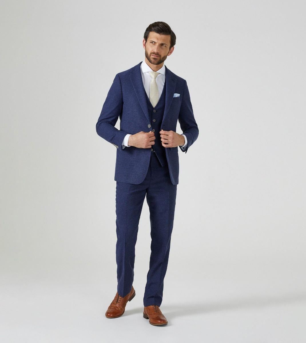 Skopes Men's Jude Waist Coat Herringbone in Navy 34 to 62 Regular