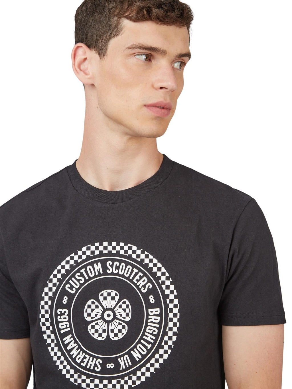 Ben Sherman Men's Plus Size Custom Scooter T-Shirt Black 2XL to 5XL