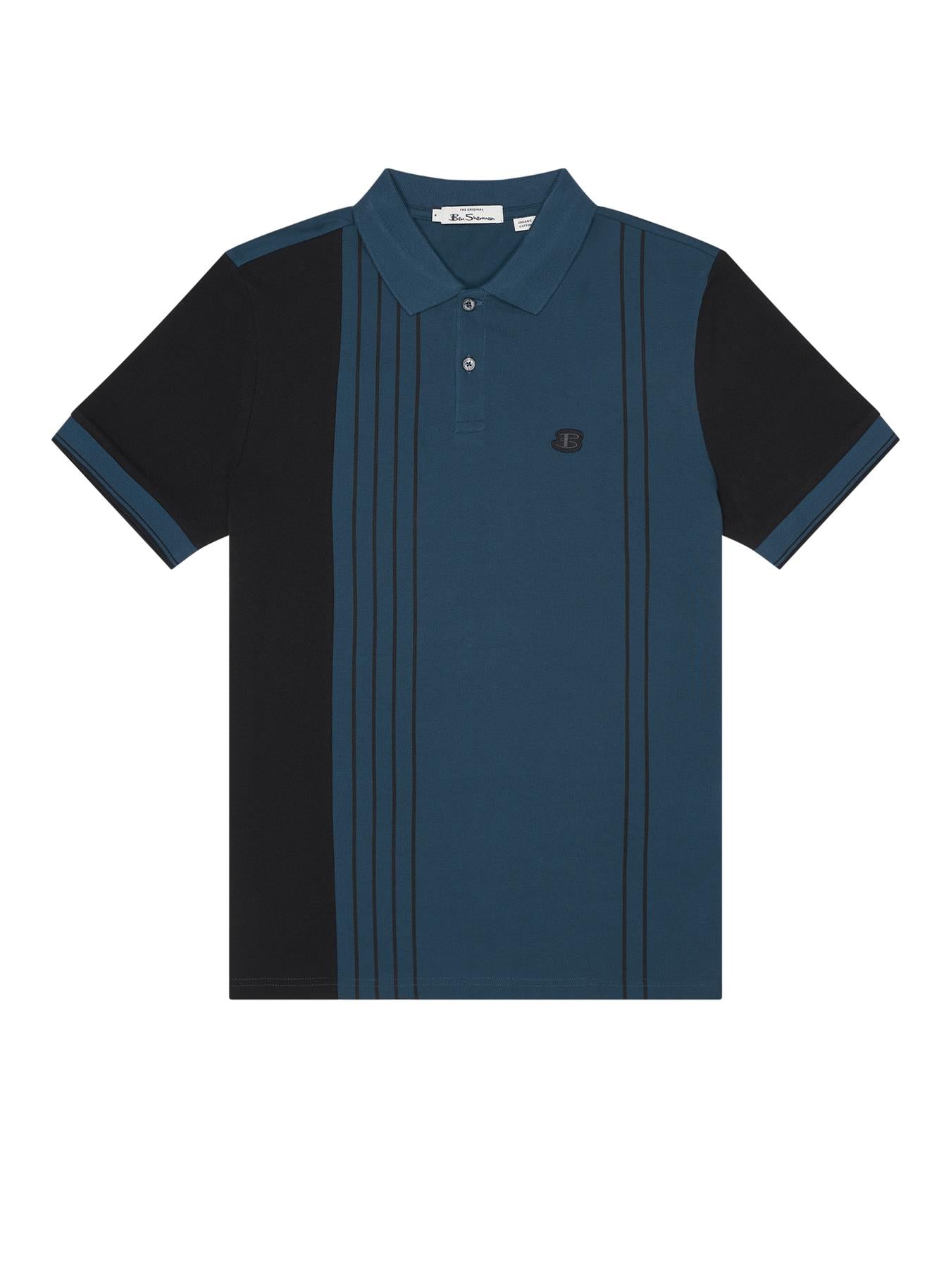 Ben Sherman Mens Vertical Colour Block Polo Shirt  in 2XL-5XL