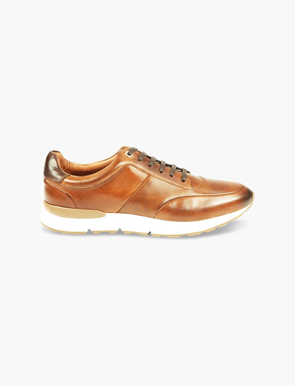 AZOR Mens Oval Calabria Casual Sports Sneaker Lace Up Shoes Tan UK 7 to UK 12