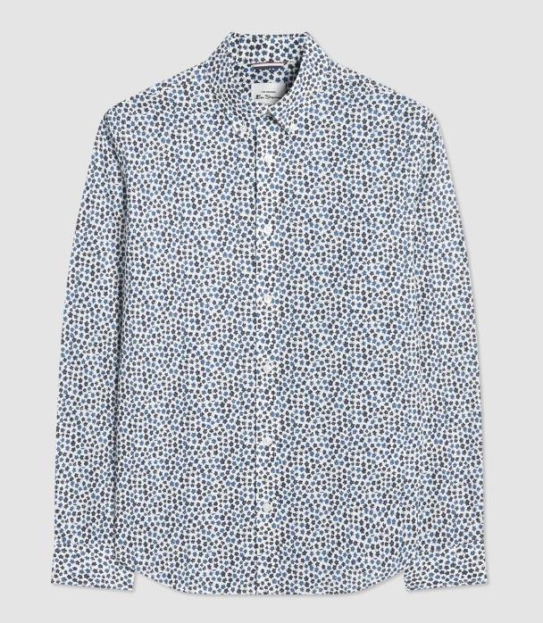 Ben Sherman Ditsy Floral Print Shirt for Mens 0074125IL in White, 2XL-5XL