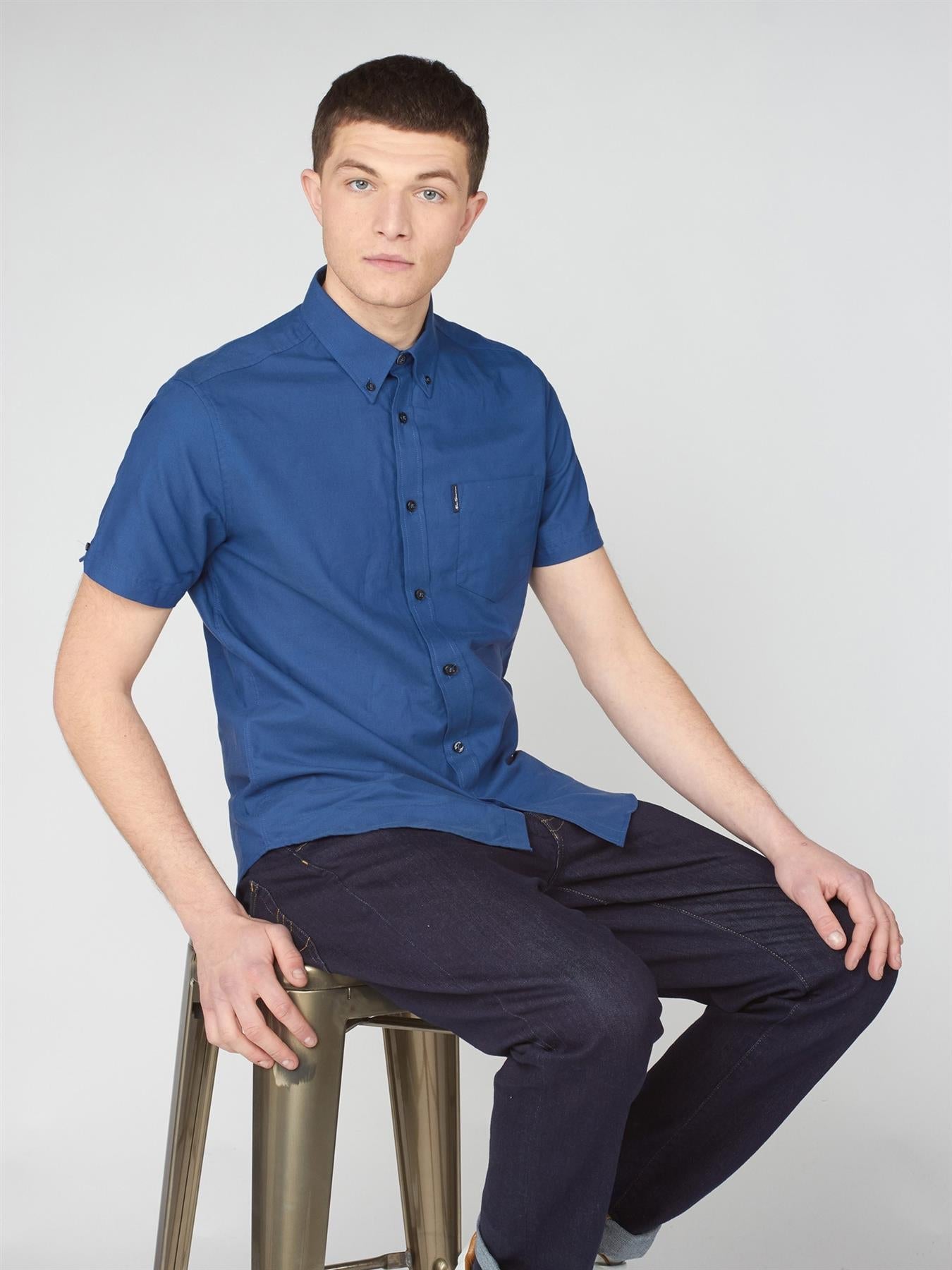 Ben Sherman Men's Regular Fit Short Sleeve Organic Cotton Oxford Shirt (0065095) M-XXL, 5 Colours