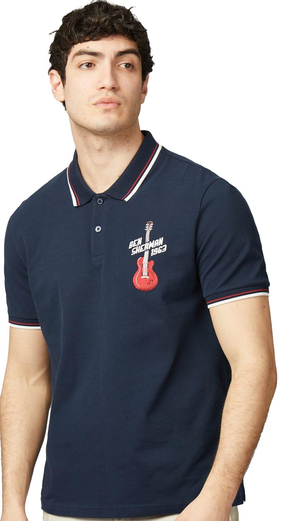 Ben Sherman Big Size Men Signature Embroidery Polo Shirt (77644) in Dark Navy Size 2XL - 5XL