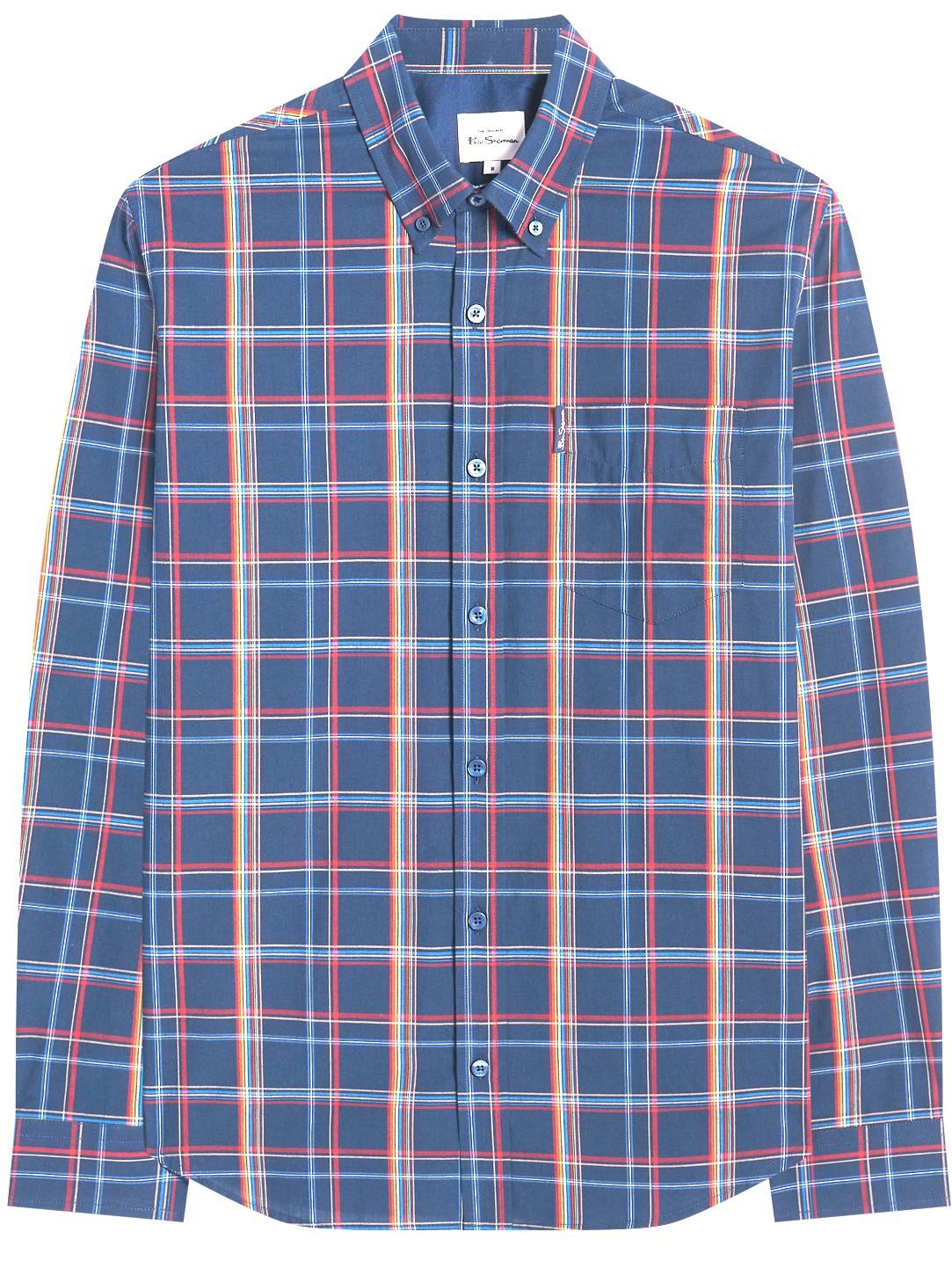 Ben Sherman Men's Short Sleeve Window Check Cotton Shirt Size 2Xl-5Xl