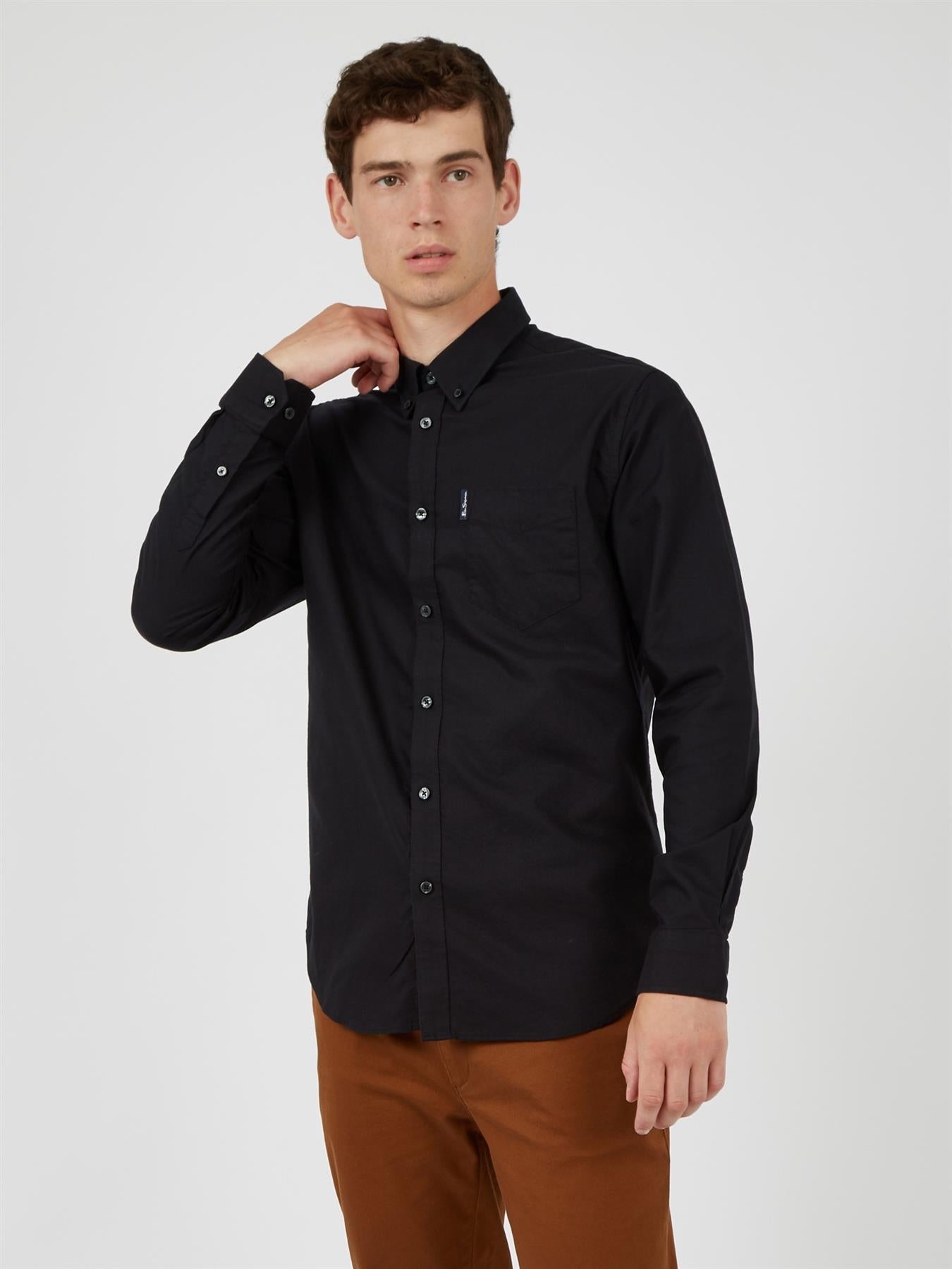 Ben Sherman Men's  Long Sleeve Organic Cotton Oxford Shirt 2XL to 5XL, 4 Colours