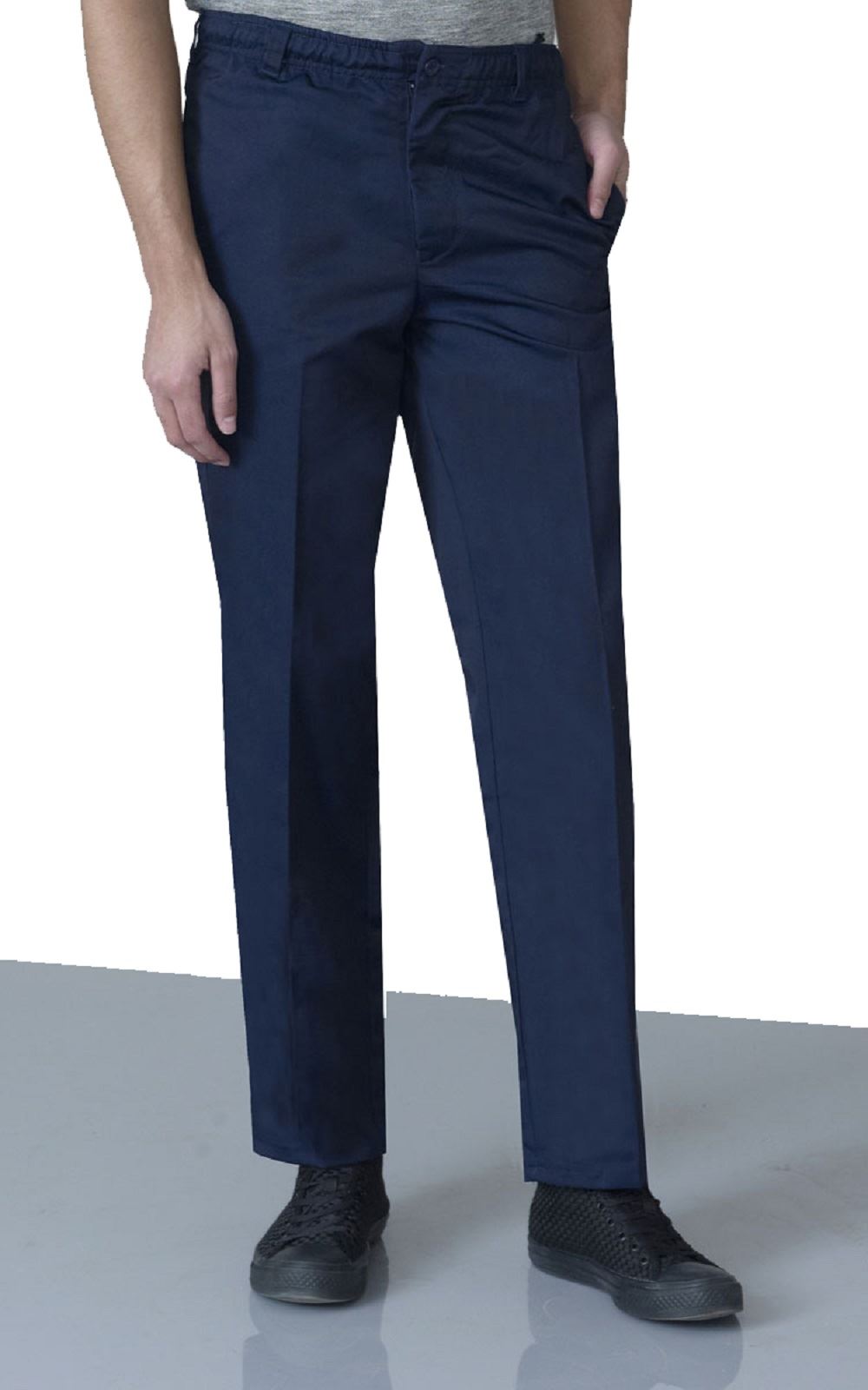 BASILIO - D555 Full Elastic Waist Rugby Trouser  Navy 40-60