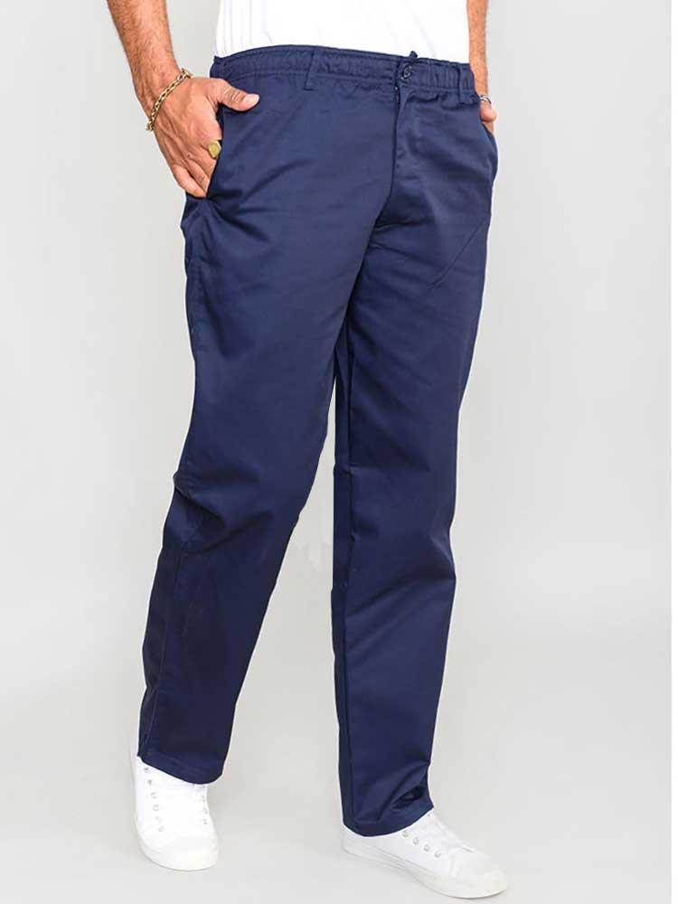 BASILIO - D555 Full Elastic Waist Rugby Trouser  Navy 40-60