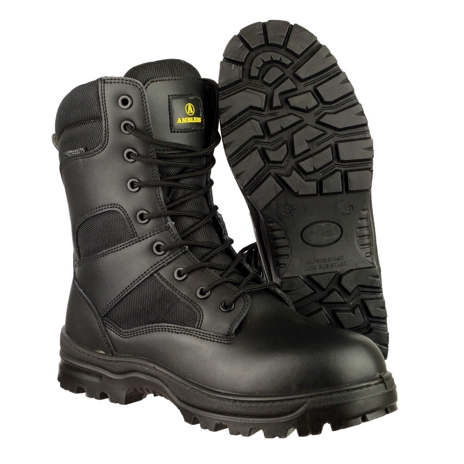 Amblers Men Boots - Combat Hi-Leg Metal Free Boot in Black, 4-14