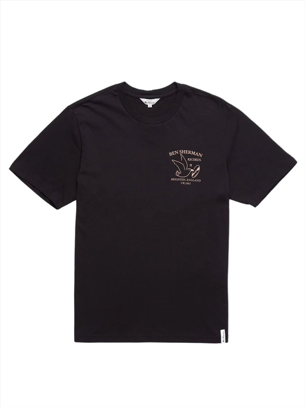 Ben Sherman (0071384IL) Men's Brighton Records Print T-Shirt in Black 2XL to 5XL