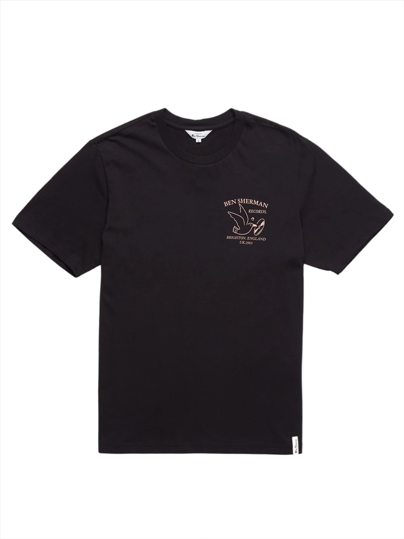 Ben Sherman (0071384IL) Men's Brighton Records Print T-Shirt in Black 2XL to 5XL