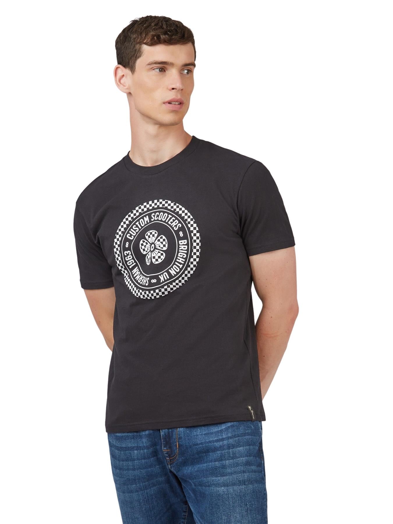 Ben Sherman Men's Plus Size Custom Scooter T-Shirt Black 2XL to 5XL