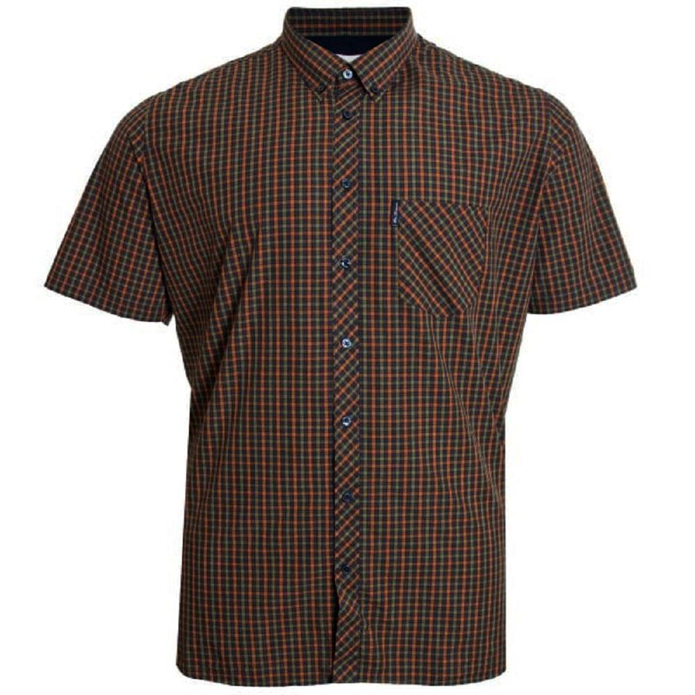 Ben Sherman Signature House Check Short Sleeve Shirt For Mens (0059144) in Pale Blue, 2XL-5XL