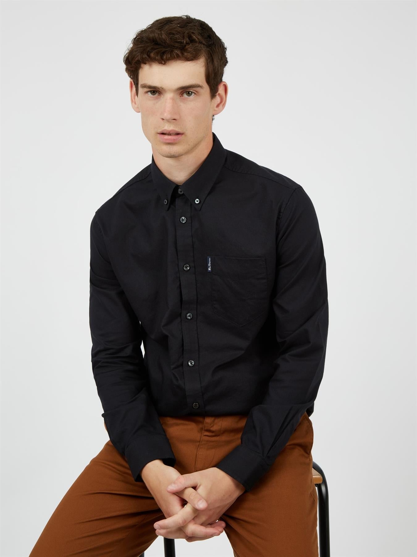 Ben Sherman Men's  Long Sleeve Organic Cotton Oxford Shirt 2XL to 5XL, 4 Colours