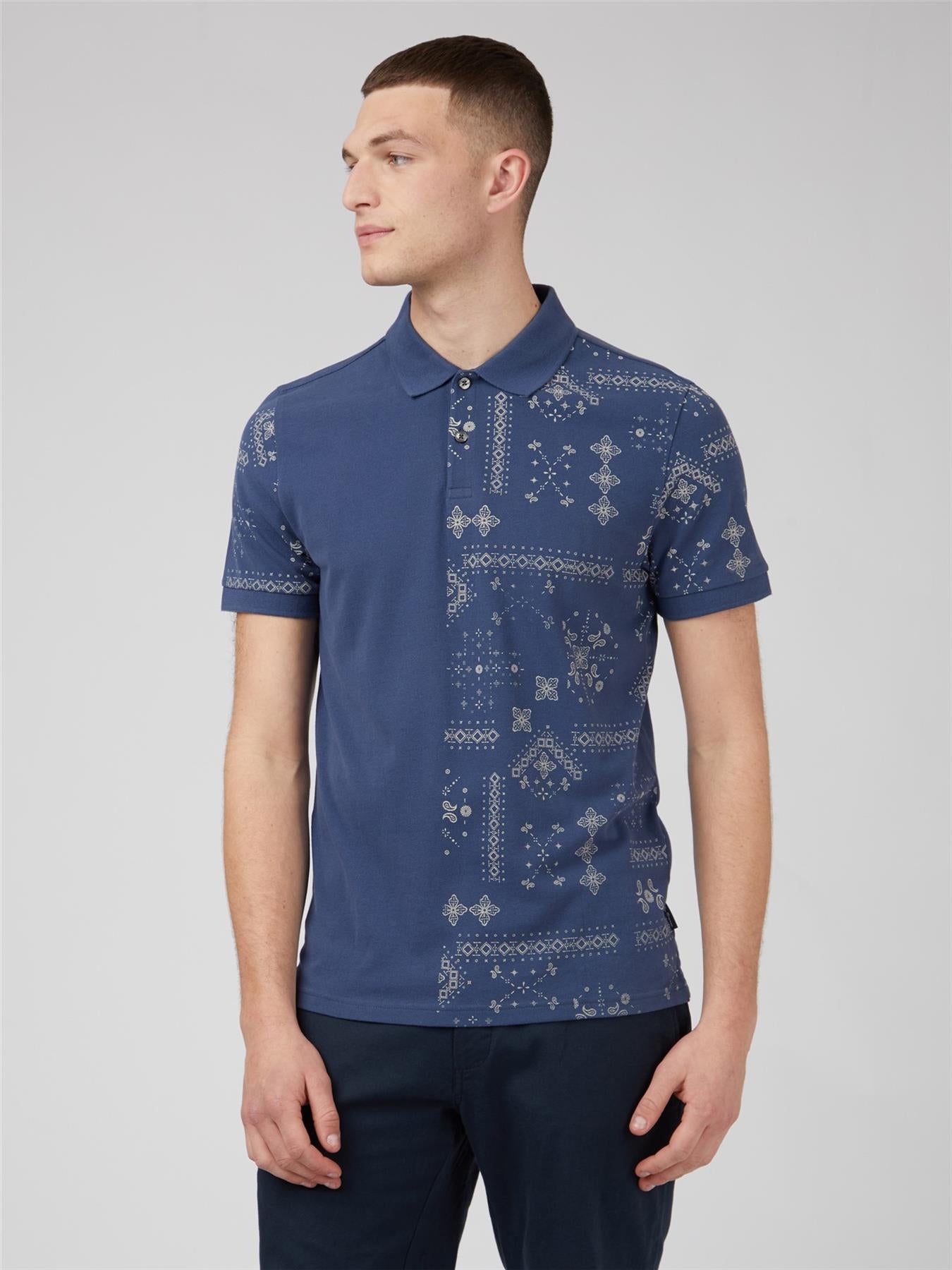 Ben Sherman (0070757IL) Men's Signature Polo in Blue 2XL to 5XL