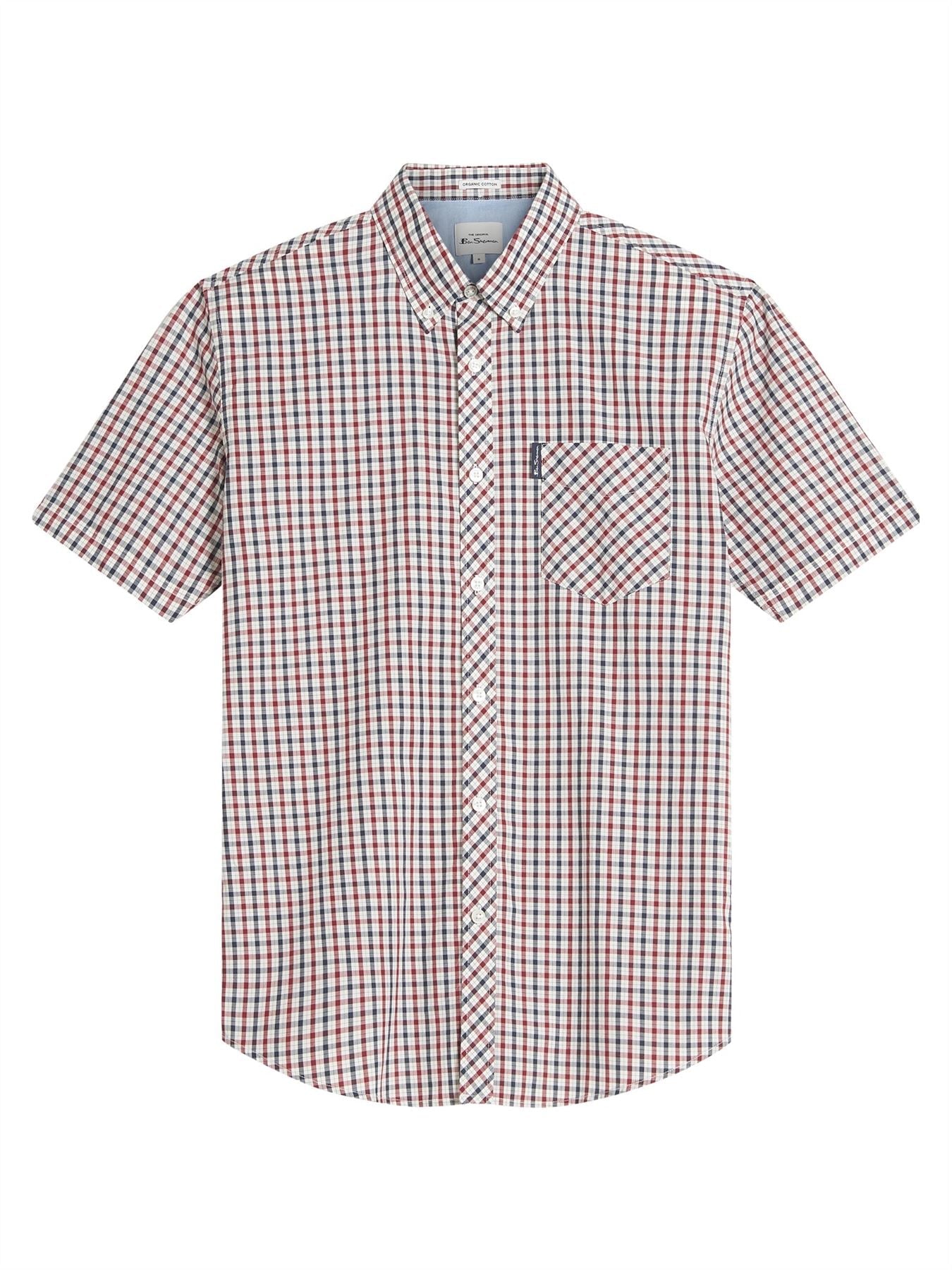 Ben Sherman Signature House Check Short Sleeve Shirt For Men in Corn, 2XL-5XL