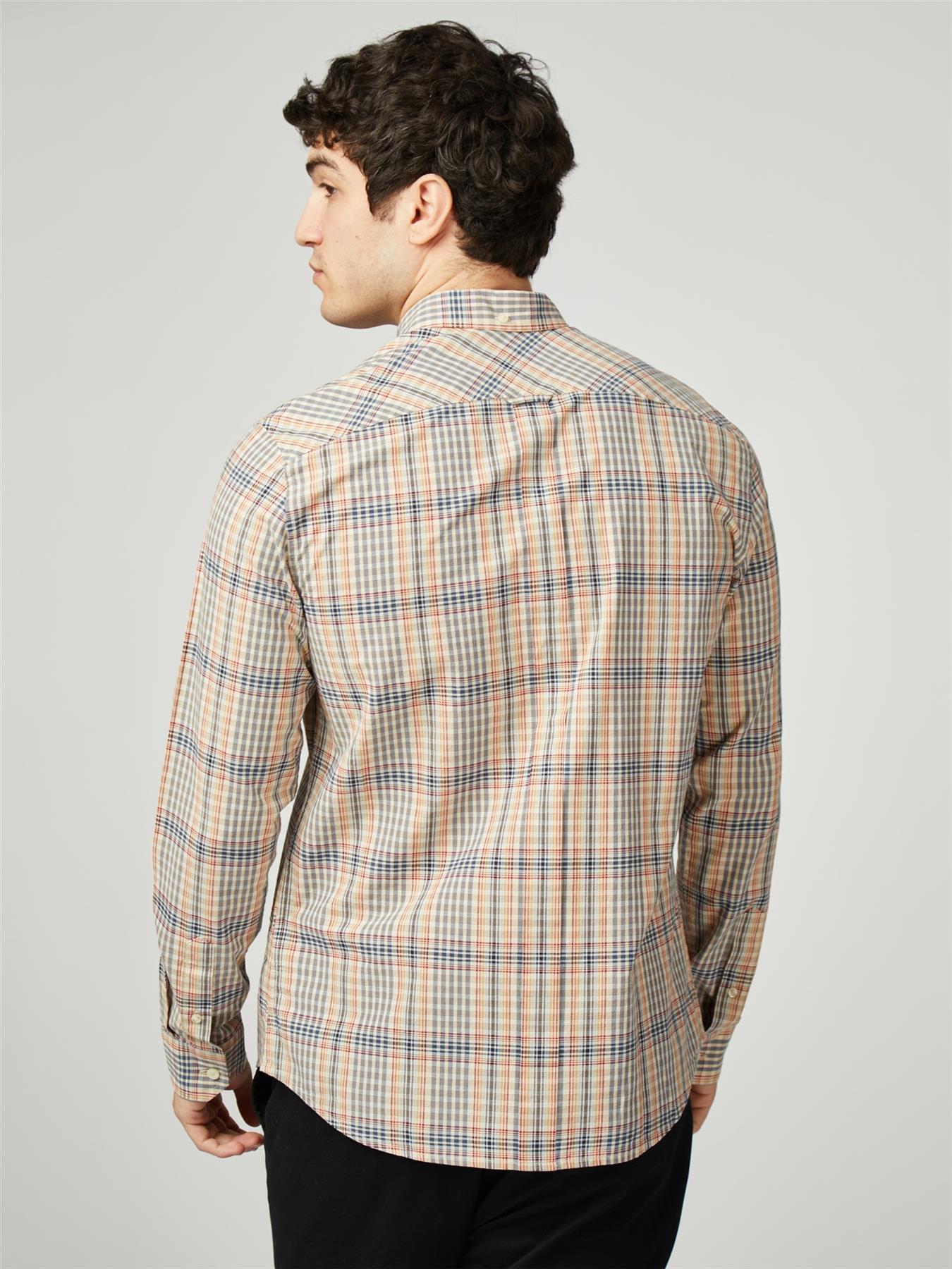 Ben Sherman Big Size Multicolour Check Long Sleeve Shirt For Men Size 2XL-5XL, 2 Options