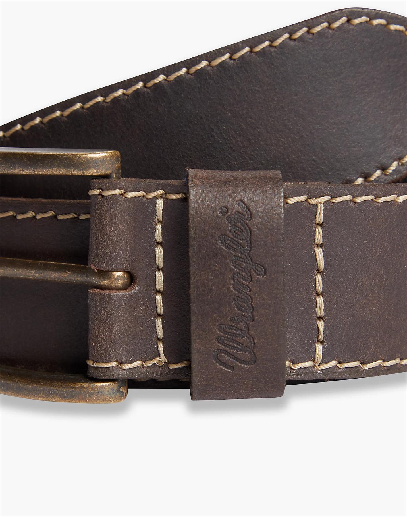 Wrangler Men's Premium Leather Stitched Belt in Brown & Black Size 80" to 115"