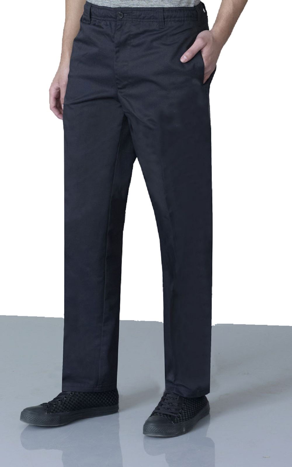 BASILIO - D555 Full Elastic Waist Rugby Trouser Black 40-60