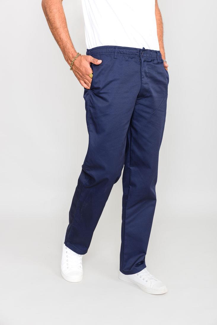BASILIO - D555 Full Elastic Waist Rugby Trouser  Navy 40-60
