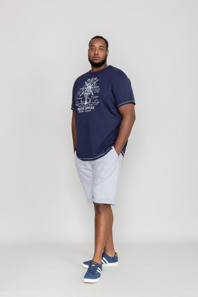 D555 Canterbury Printed Nautical Supplies Crew Neck Tee (601121) Size 3XL-6XL, Navy