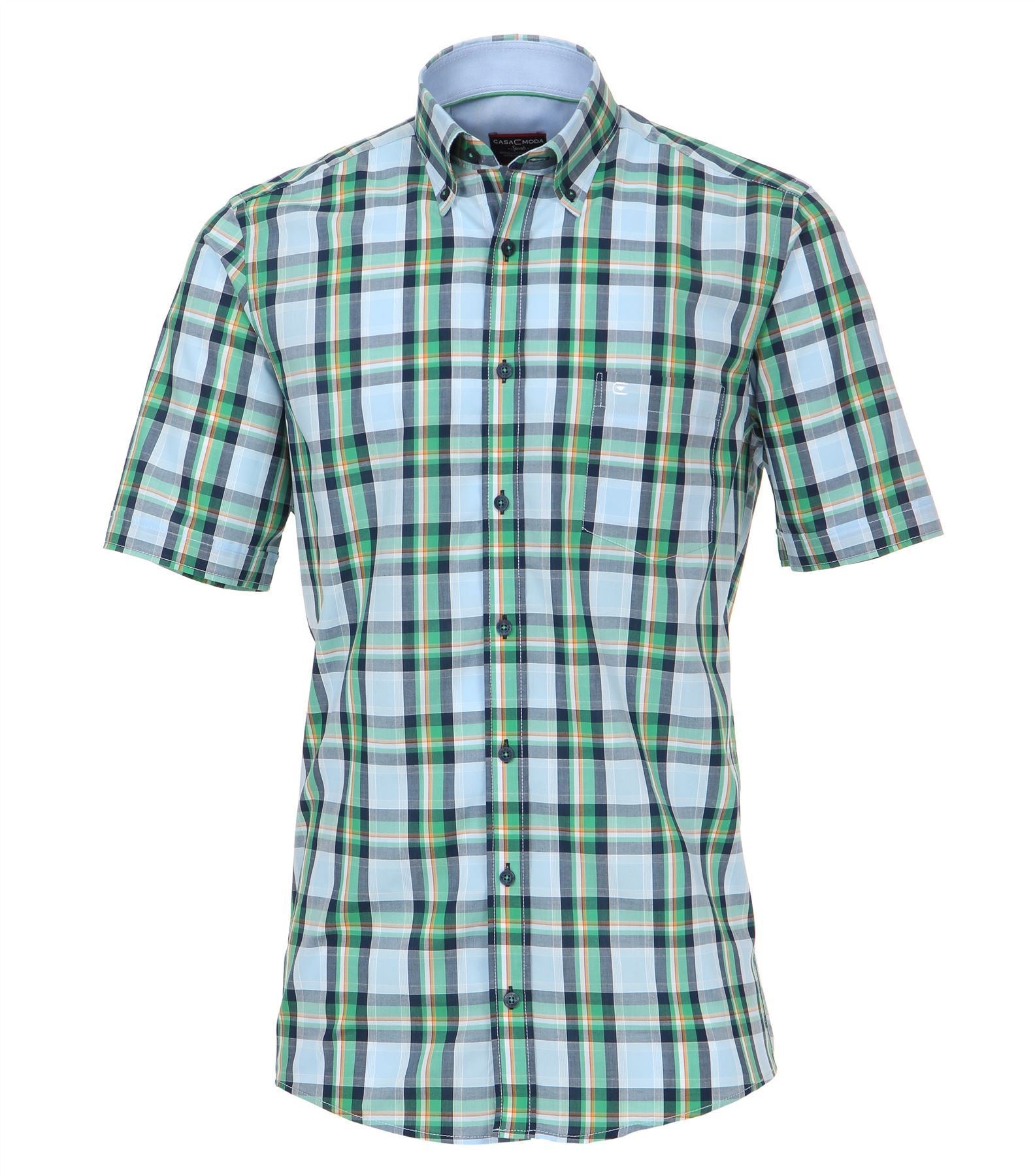 Casa Moda Premium Cotton Comfort Fit Short Sleeve Checked Shirt, Size XXL to 6XL