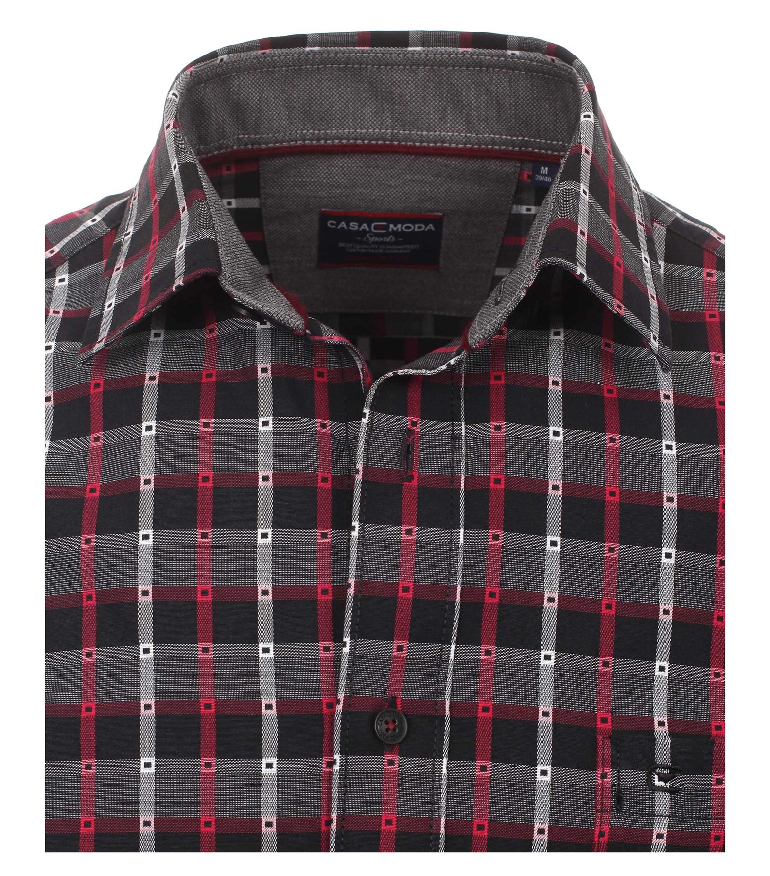 Casa Moda Premium Cotton Kent Collar LS Anthracite Check Shirt, Size XXL to 5XL